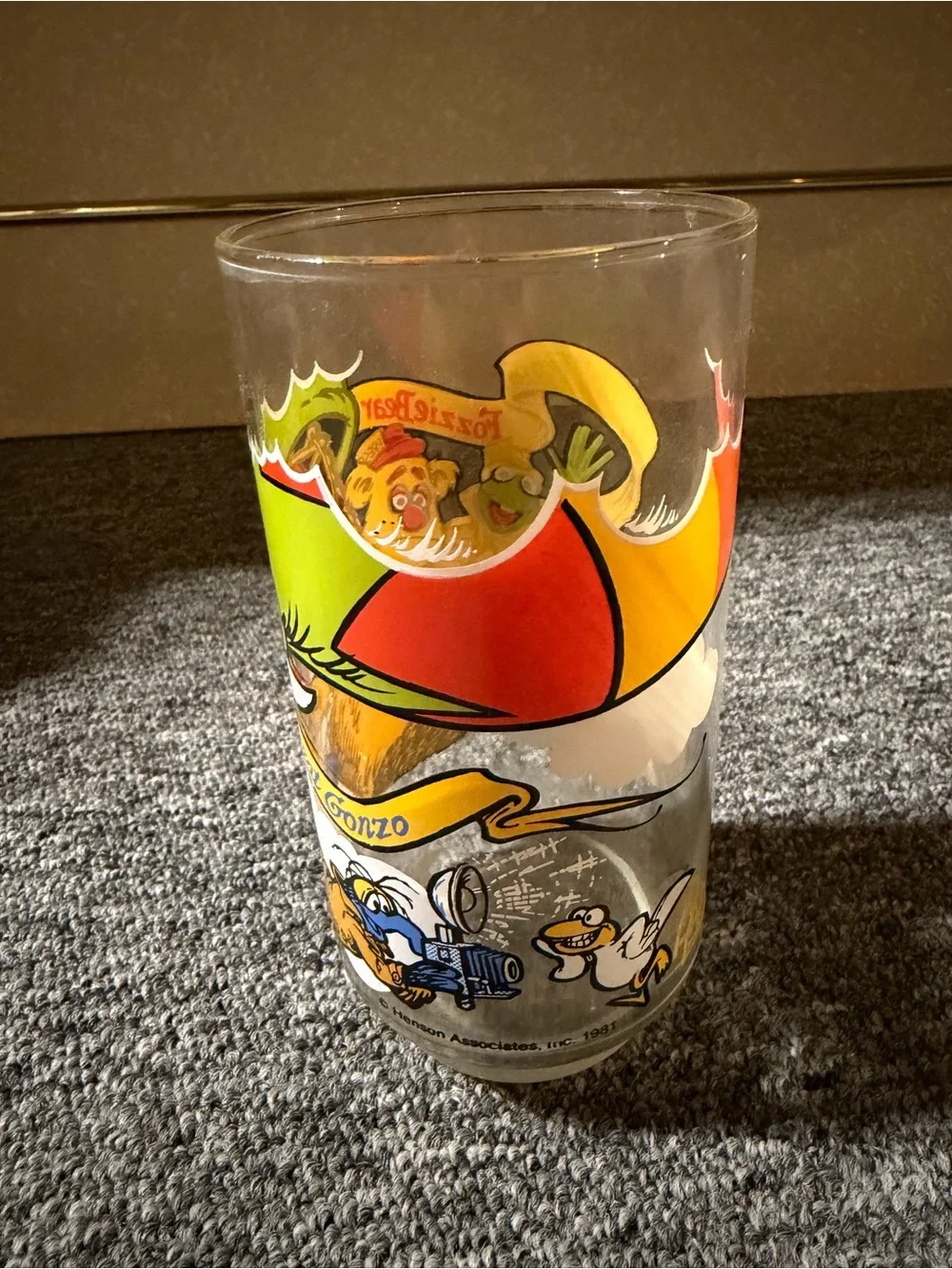 The Great Muppet Caper Vintage 1981 Promo Glass featuring Kermit the Frog